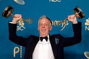 Mike White, winner of Outstanding Directing for a Limited Anthology Series or Movie, and Outstanding Writing for a Limited Anthology Series of Movie for "White Lotus" poses in the press room during the 74th Primetime Emmys at Microsoft Theater on September 12, 2022 in Los Angeles, California. (Photo by Frazer Harrison/Getty Images)